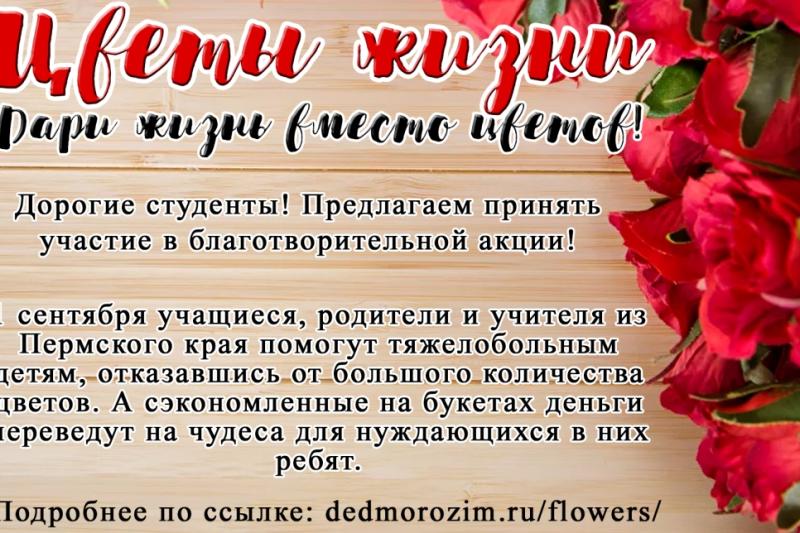 Благотворительная акция «Цветы жизни»