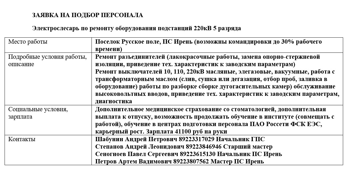 zayavka elektroslesar5razr