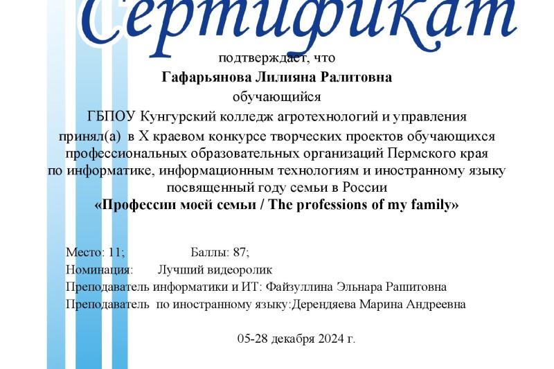X краевой конкурс творческих проектов 