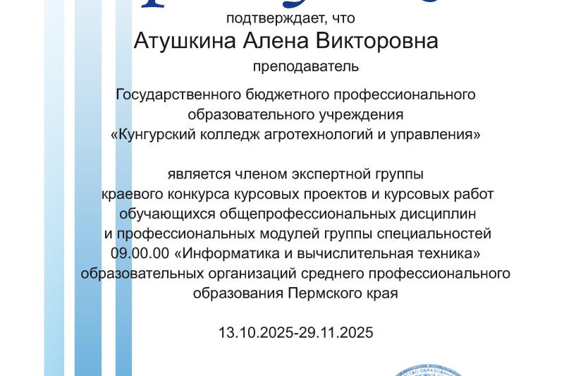 Участие в краевых конкурсах в качестве эксперта