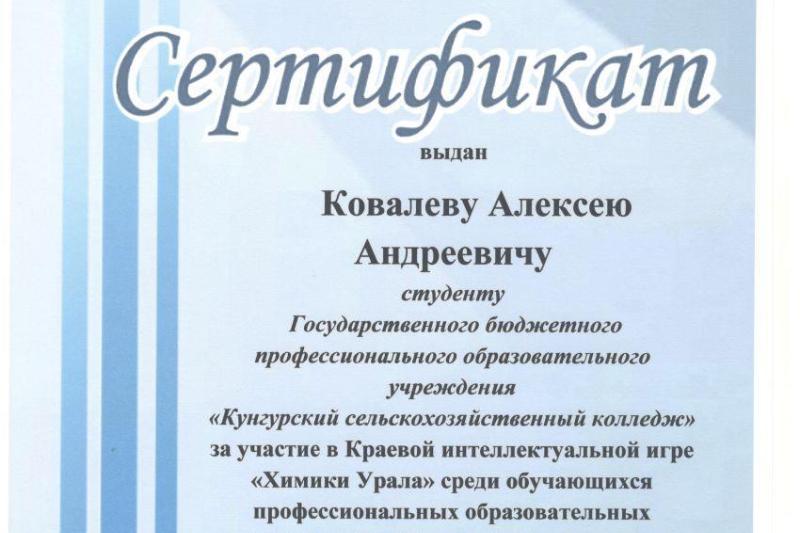 Краевая интеллектуальная игра «Химики Урала»