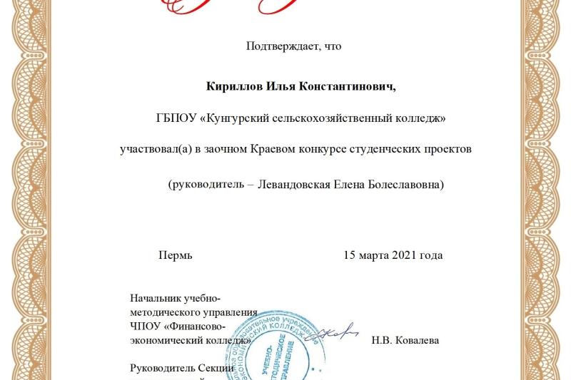 Краевой конкурс студенческих проектов