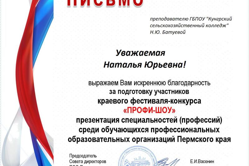 Краевой очно-заочный фестиваль-конкурс «Профи-шоу»